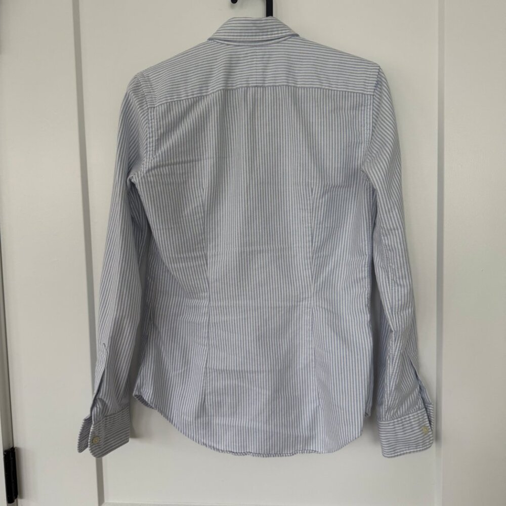 Ralph Lauren Slim Fit Oxford Shirt Blue/White Stripe - Picture 6 of 8